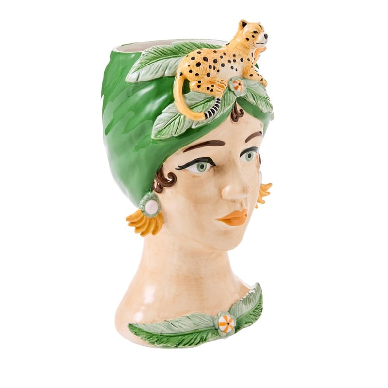 Carmen Multi Jungle Leopard Head Vase