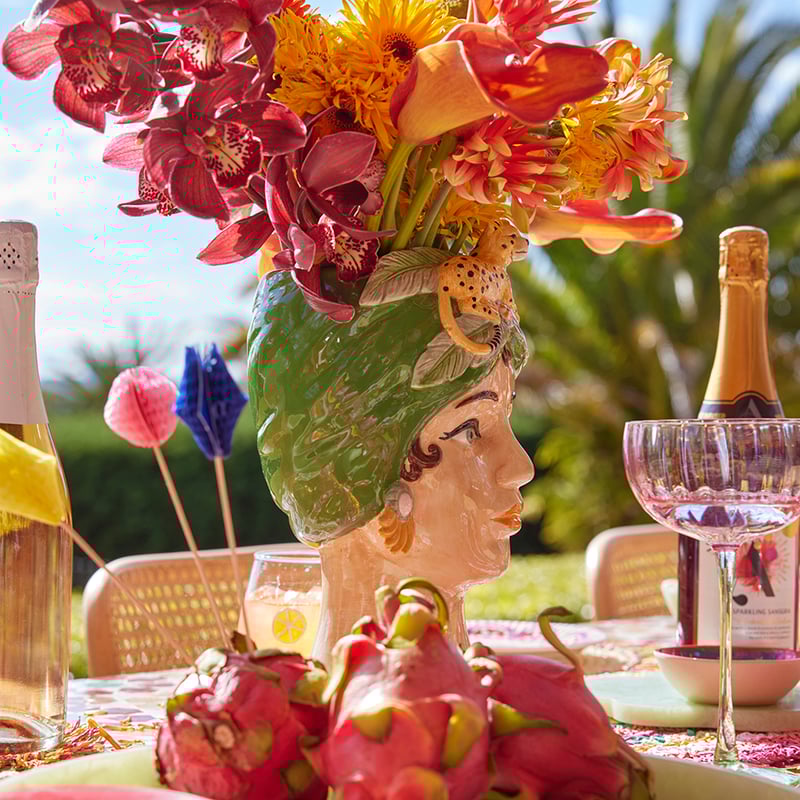 Carmen Multi Jungle Leopard Head Vase