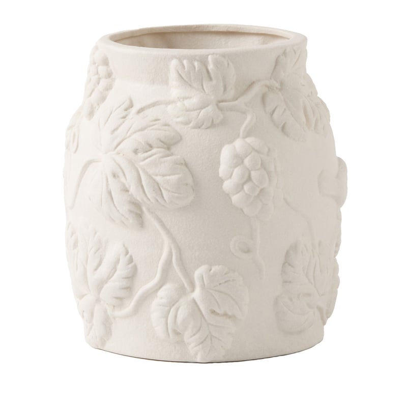 Embossed Matte White Vine Pot