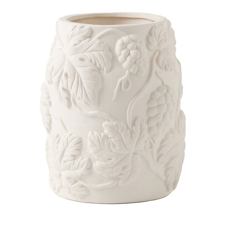 Embossed Botanica Off White Birds Vase