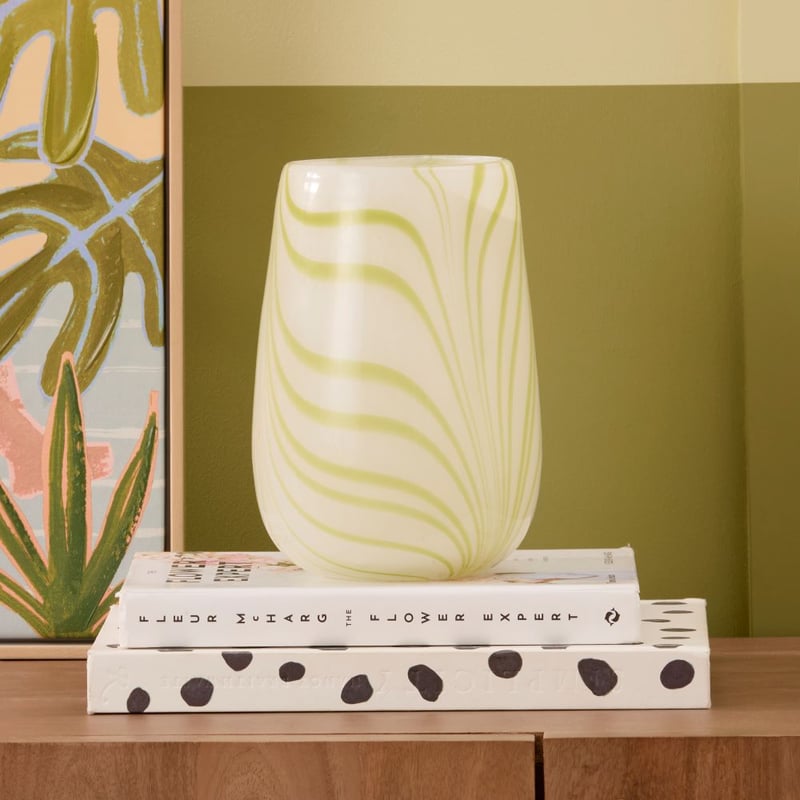 Astrid White & Green Vase