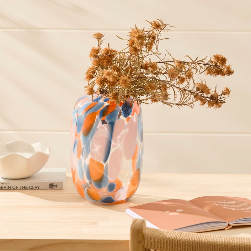 Colour Red & Blue Dot Vase