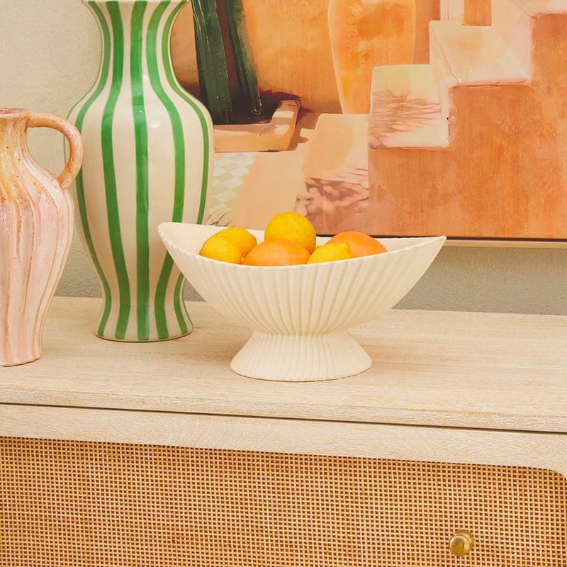 Trento Cream Footed Bowl