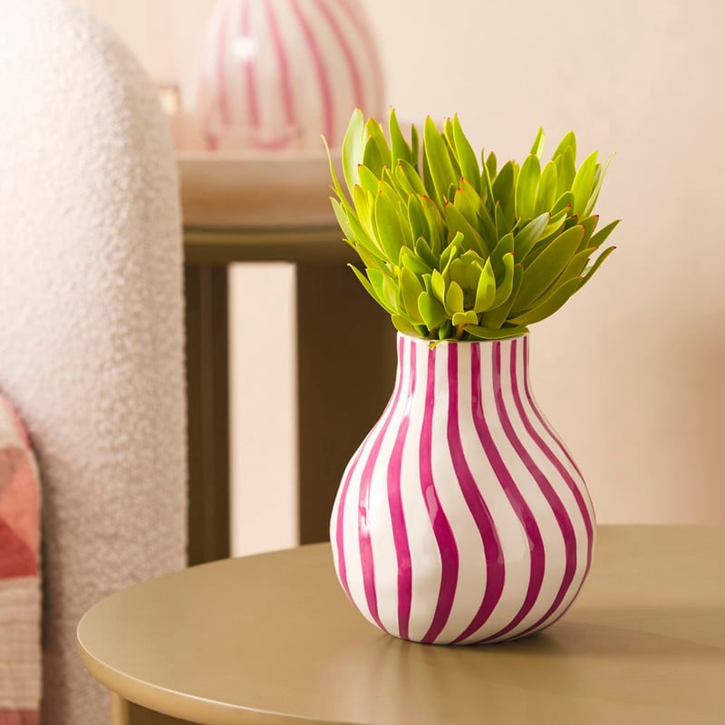 Lola Magenta Stripe Vase