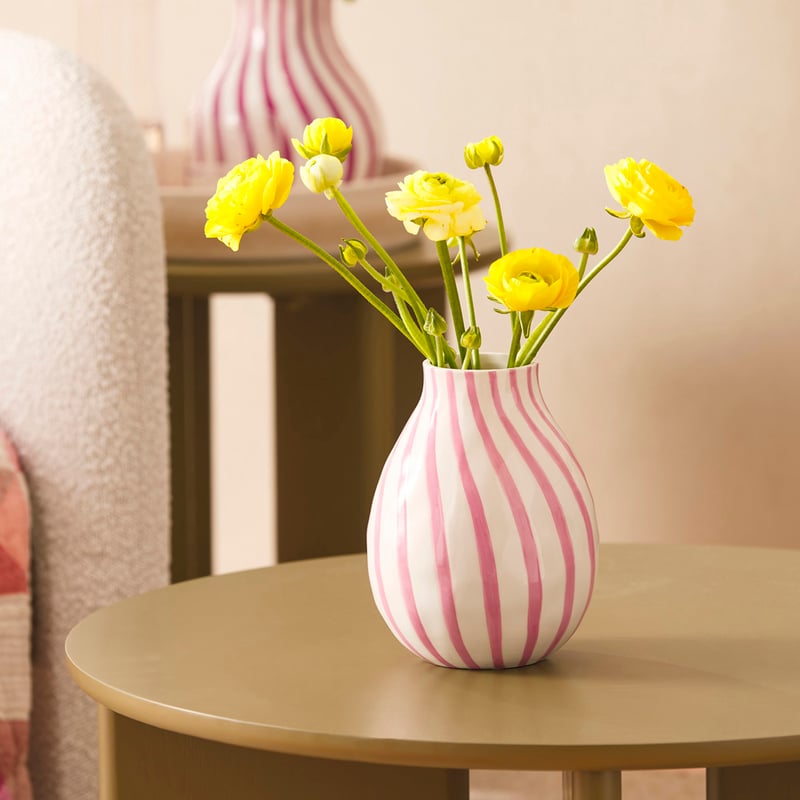 Lola Pink Stripe Vase