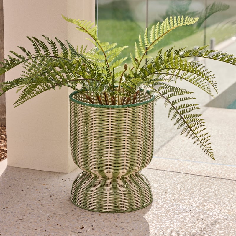 Rye Green & White Plant Stand