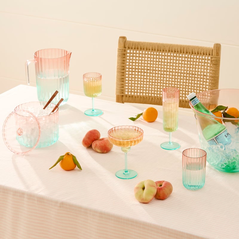 Positano Blue & Pink Champagne Glass