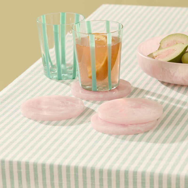 Calypso Matte Rose Pink Resin Coasters Set of 4