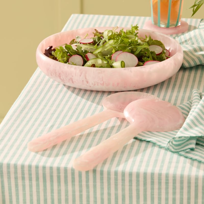 Calypso Matte Rose Pink Resin Salad Server Set of 2