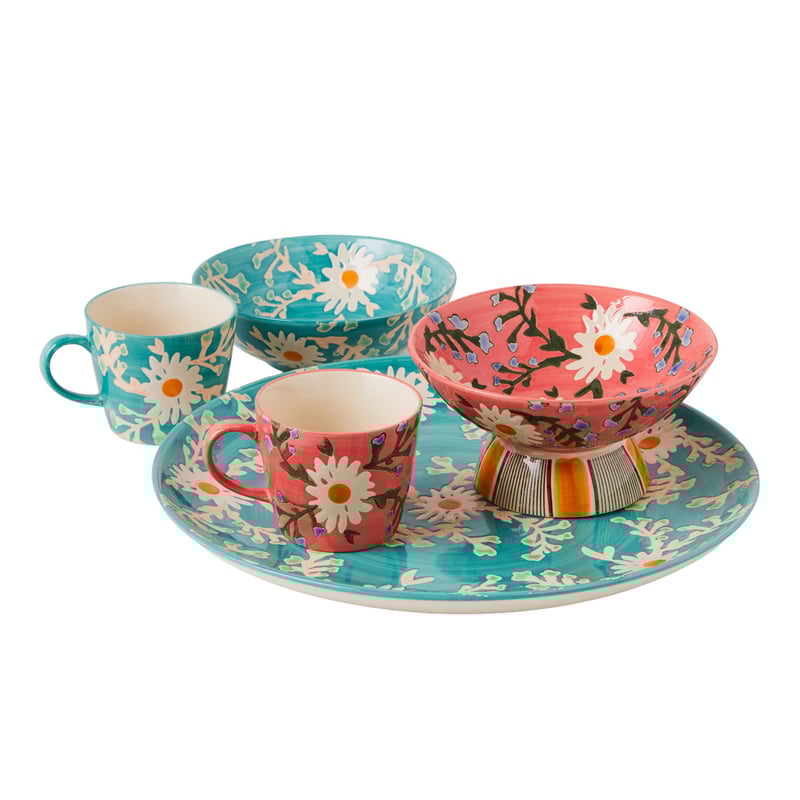 Fiore Teal Round Platter