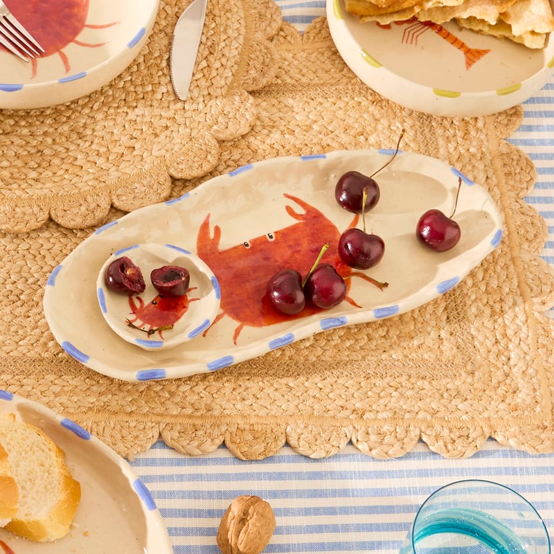 Under The Sea Crab Oval Platter