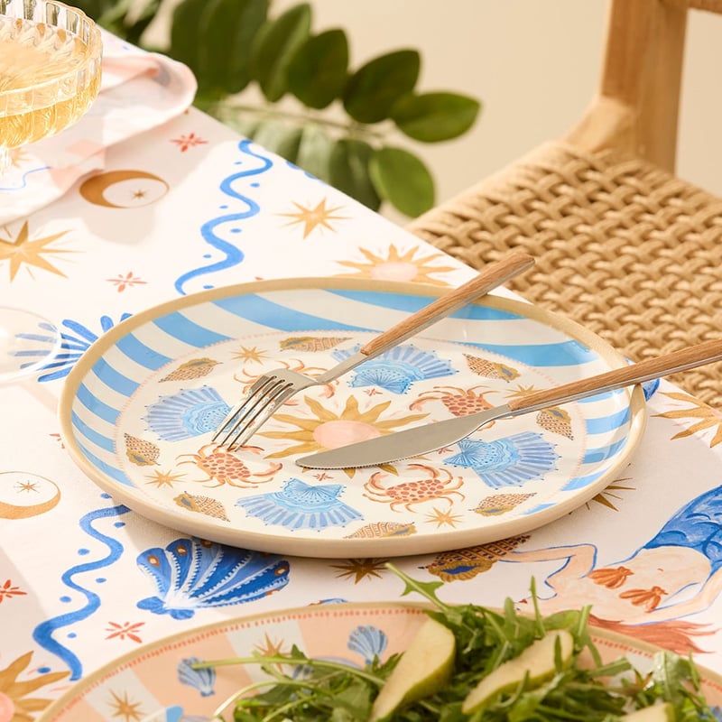 La Sirena Shell & Crab Melamine Dinner Plate