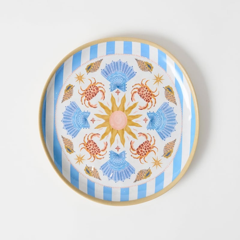 La Sirena Shell & Crab Melamine Dinner Plate