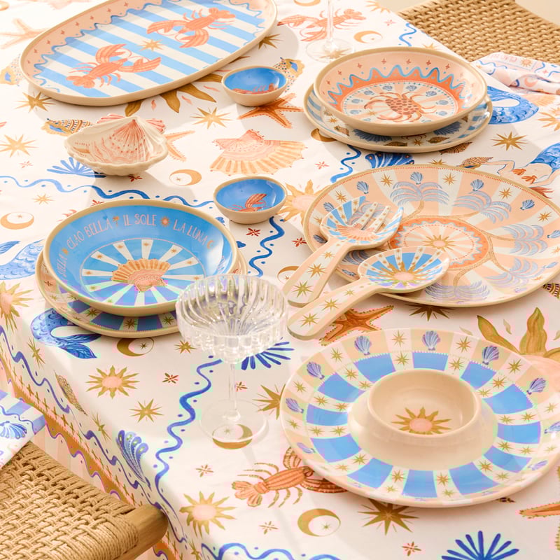 La Sirena Sun & Shell Melamine Salad Servers Set of 2