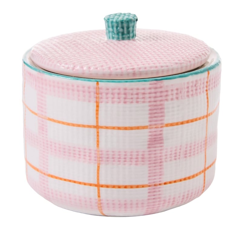 Edie Pink Check Small Canister