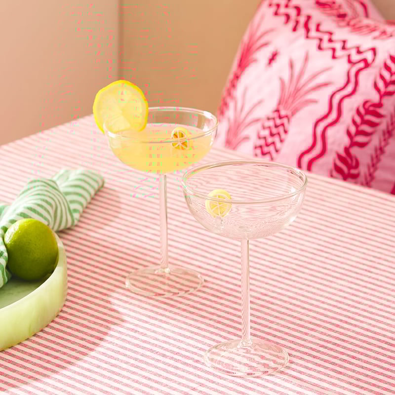 Summer Fruit Lemon Coupe Glass Gift Pack of 2