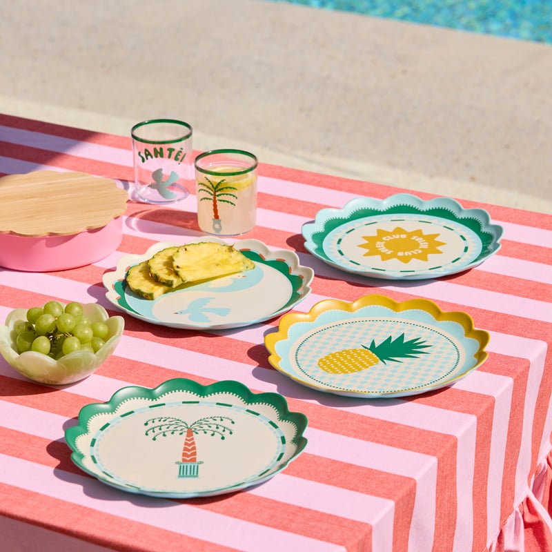 Soleil Sky Blue Plates Pack of 4