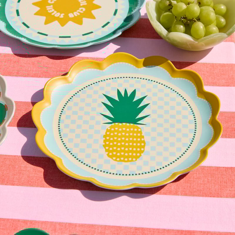 Soleil Sky Blue Plates Pack of 4