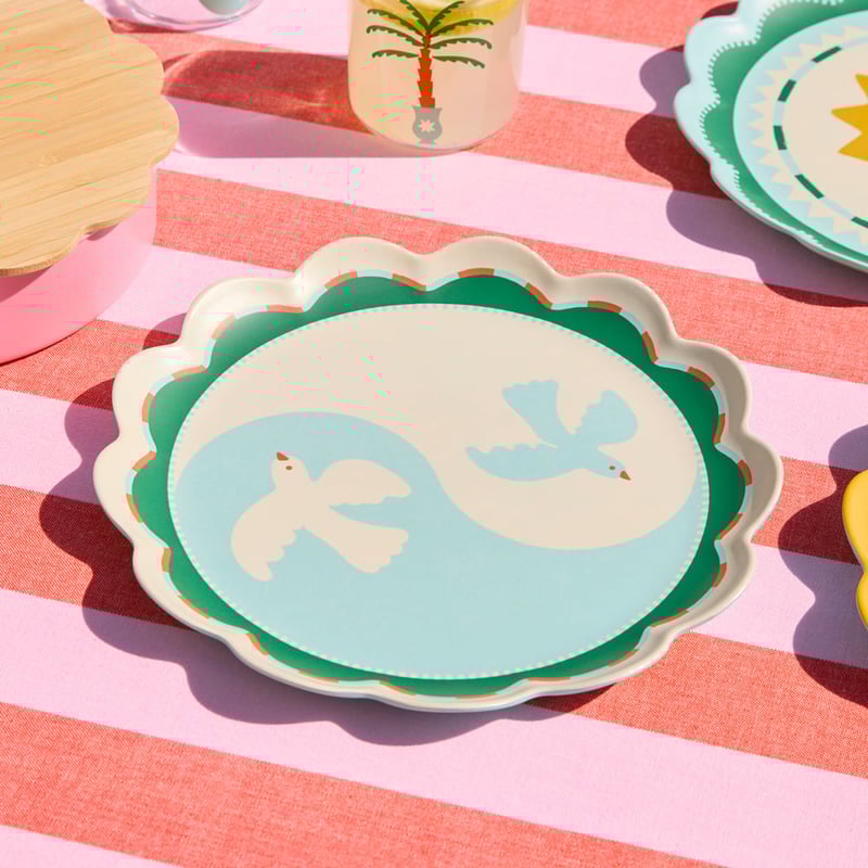 Soleil Sky Blue Plates Pack of 4