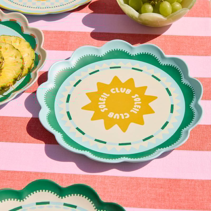 Soleil Sky Blue Plates Pack of 4