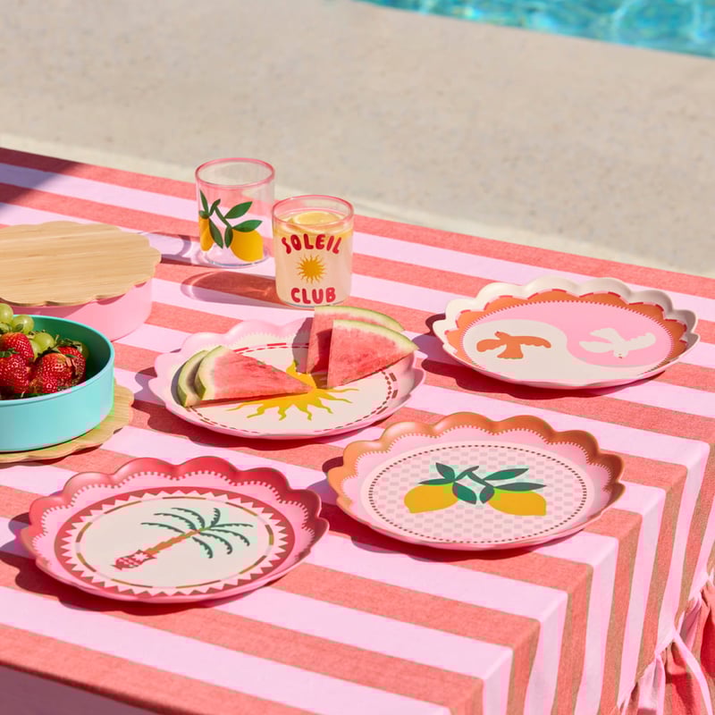 Soleil Warm Pink Plates Pack of 4