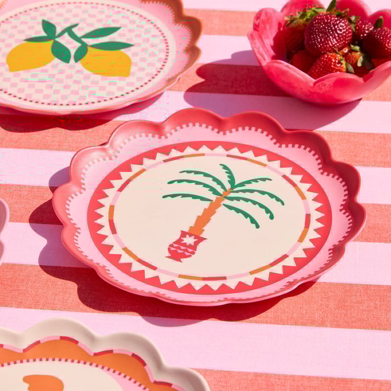 Soleil Warm Pink Plates Pack of 4