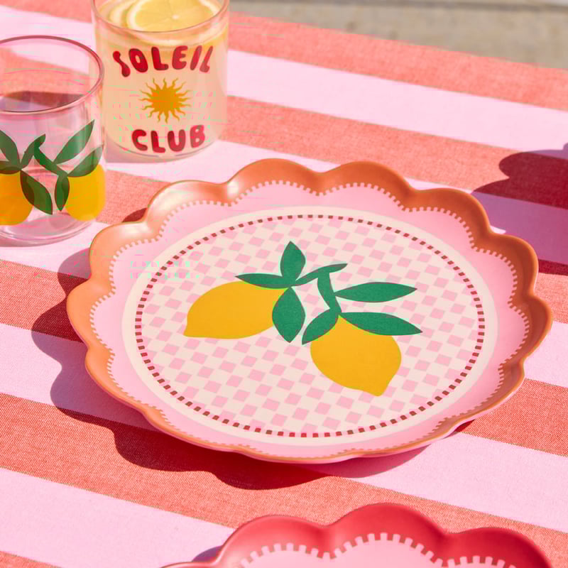 Soleil Warm Pink Plates Pack of 4