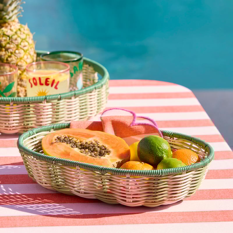 Rye Green & White Bread Basket