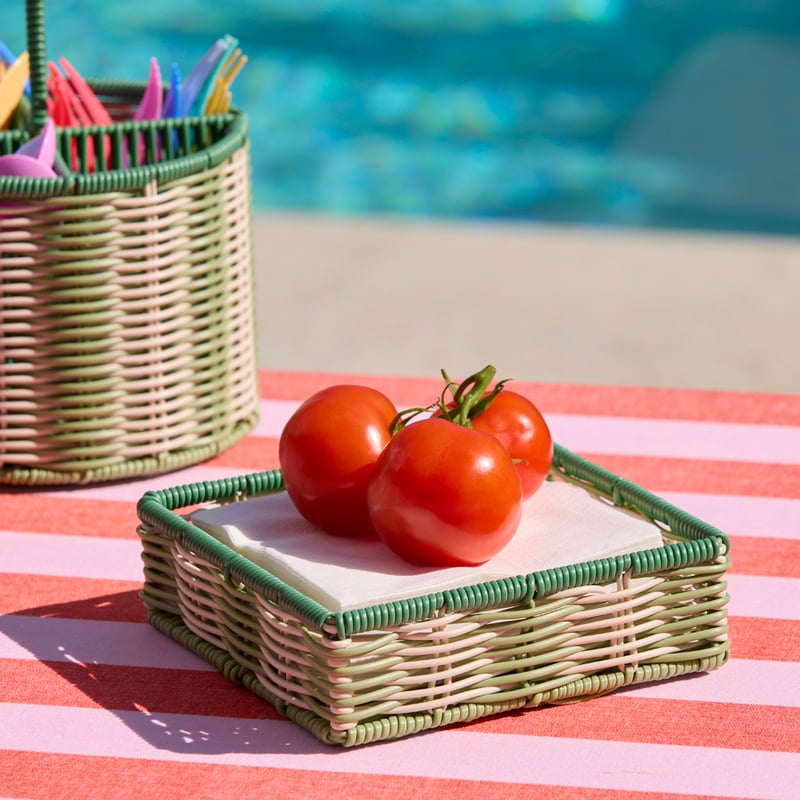 Rye Green & White Napkin Holder