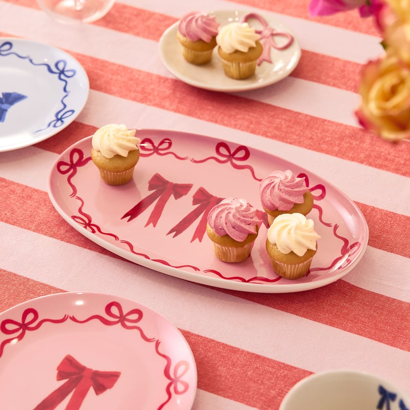 Bella Bow Red Oval Platter