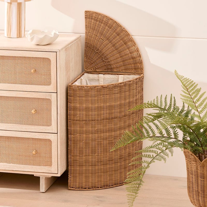 Lydia Natural Corner Laundry Basket