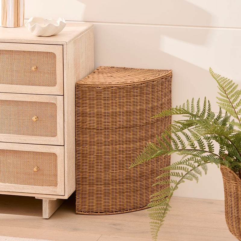 Lydia Natural Corner Laundry Basket