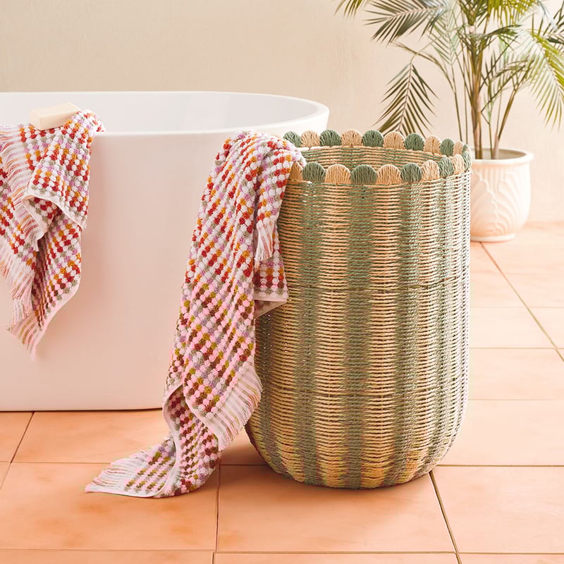 La Fiesta Sage & Natural Laundry Basket