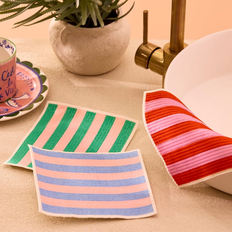 Stripes Printed Dishcloth Pack of 3