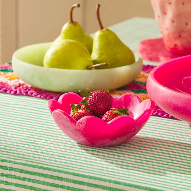 Calypso Matte Green Resin Large Serving Bowl