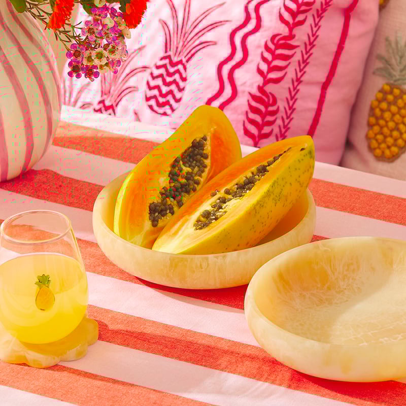 Calypso Matte Peach Resin Medium Serving Bowl