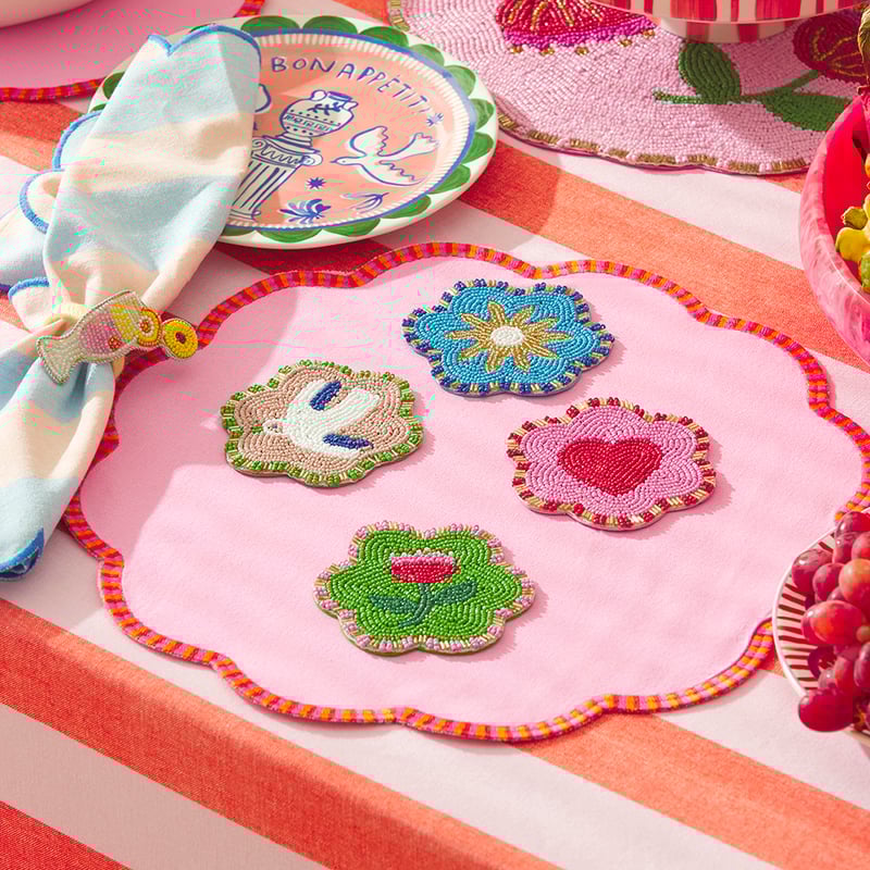 Fiesta C'est La Vie Beaded Coasters Pack of 4
