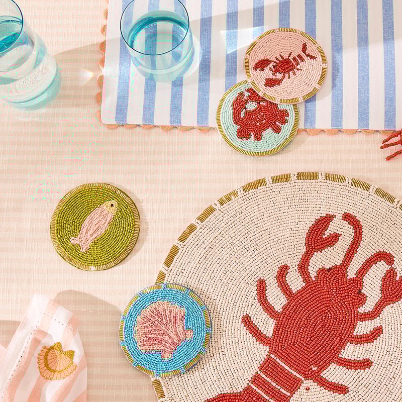 Fiesta Under The Sea Beaded Coasters Pack of 4