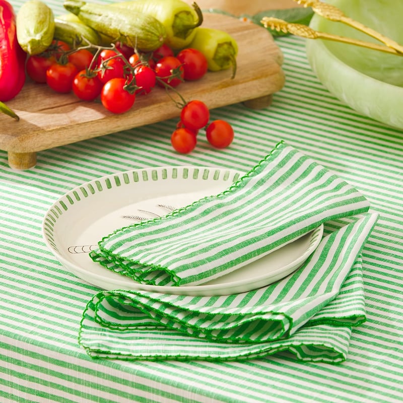 Seville Bright Green Stripe Napkins Pack of 2