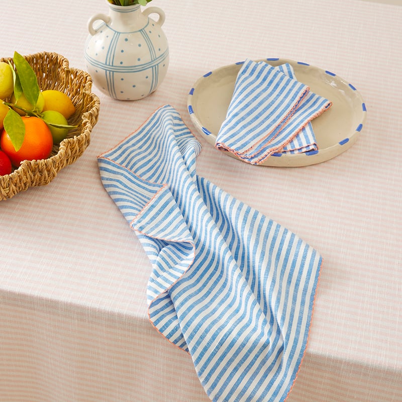 Seville Marine Blue Stripe Napkins Pack of 2