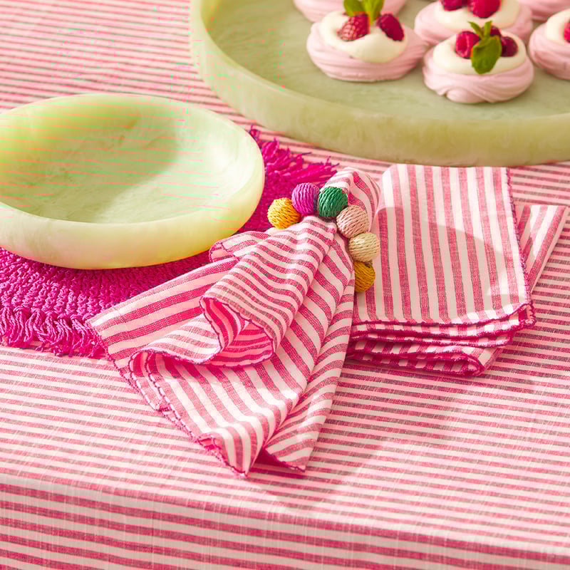 Seville Raspberry Stripe Napkins Pack of 2