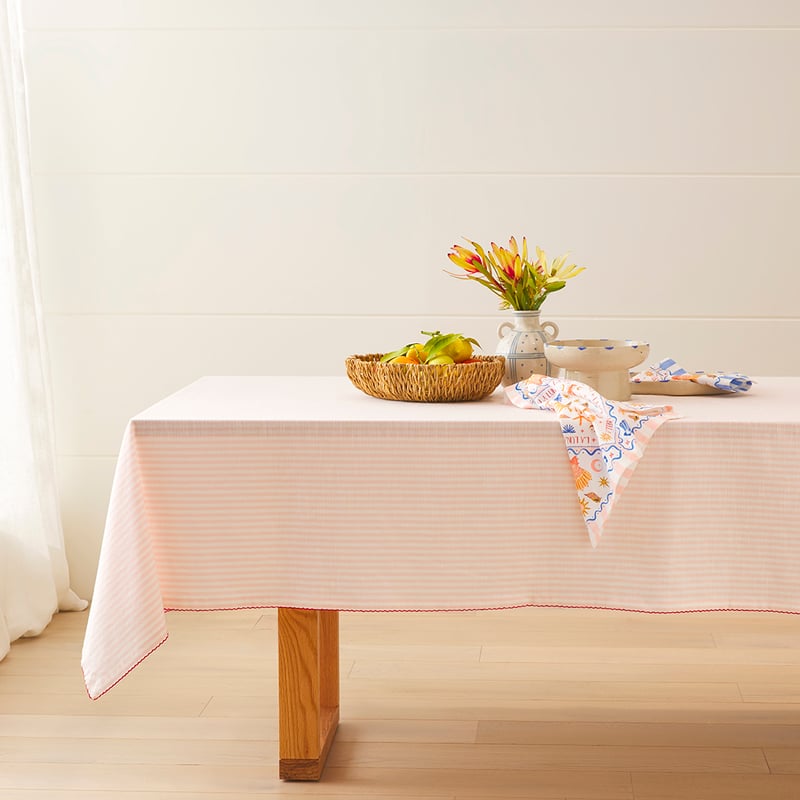 Seville Rose Stripe Tablecloth