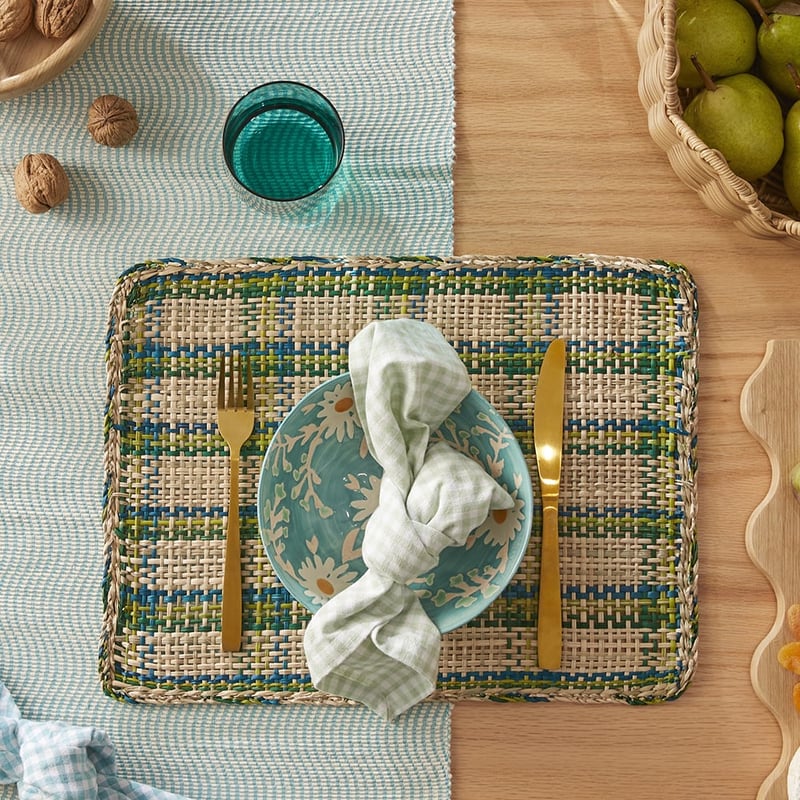 Malta Green Gingham Placemat