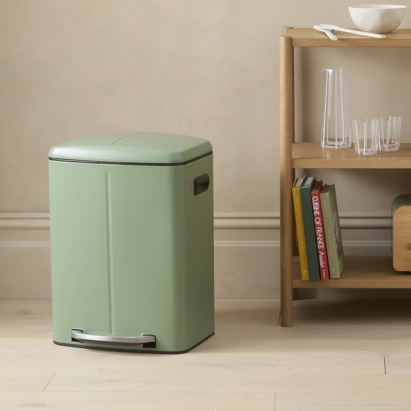 Retro Green Double Kitchen Bin