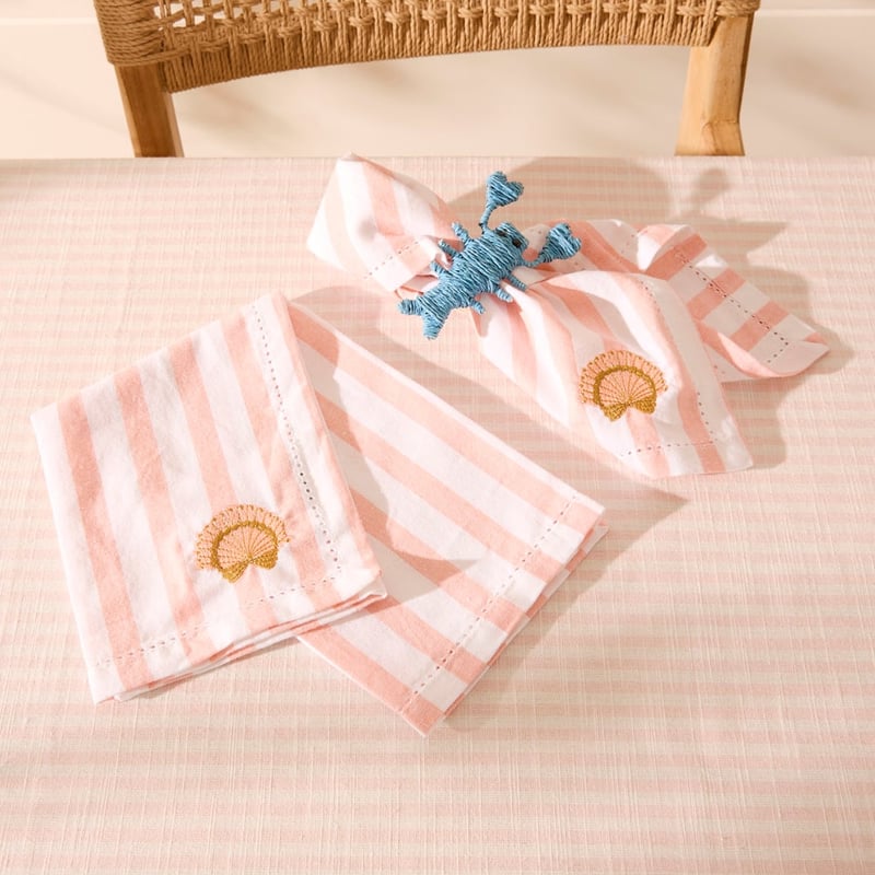 Stripe Clay Shell Napkins Pack of 2