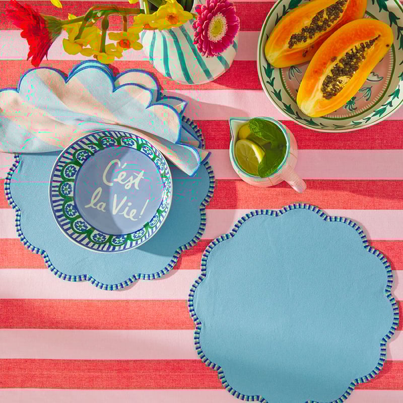 C'est La Vie Blue Placemat Pack of 2