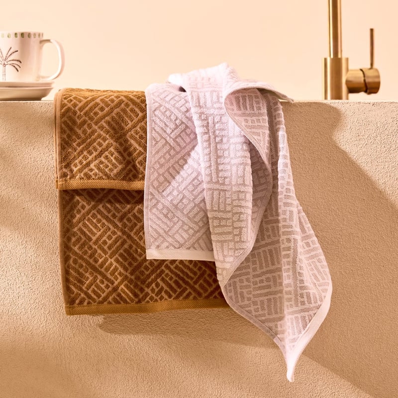 Aya Clay & Natural Cotton Bamboo Tea Towel Pack of 2