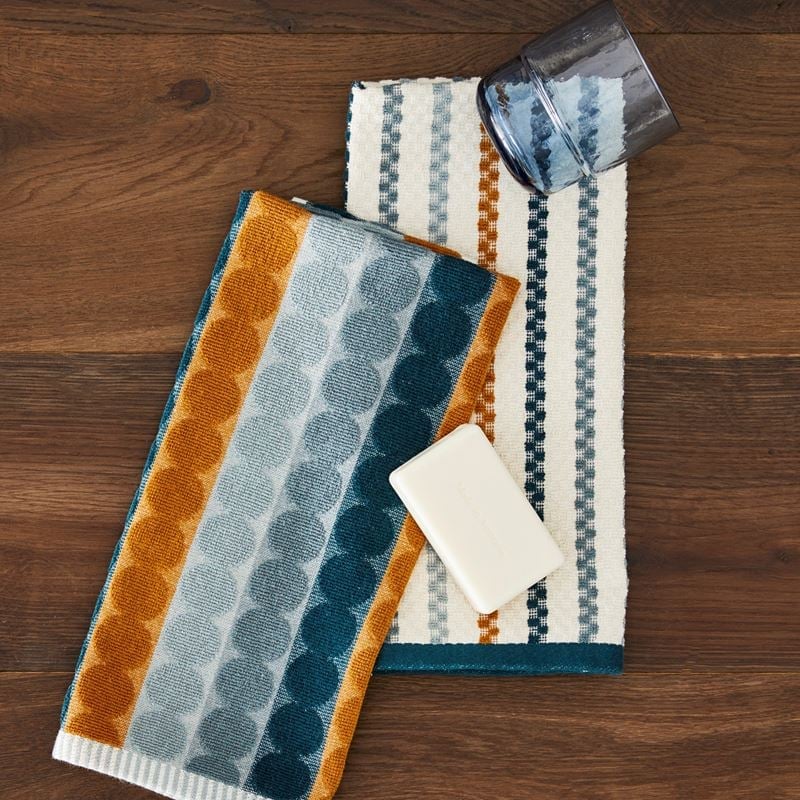 Mimi Blue & Mustard Cotton Bamboo Tea Towel Pack of 2