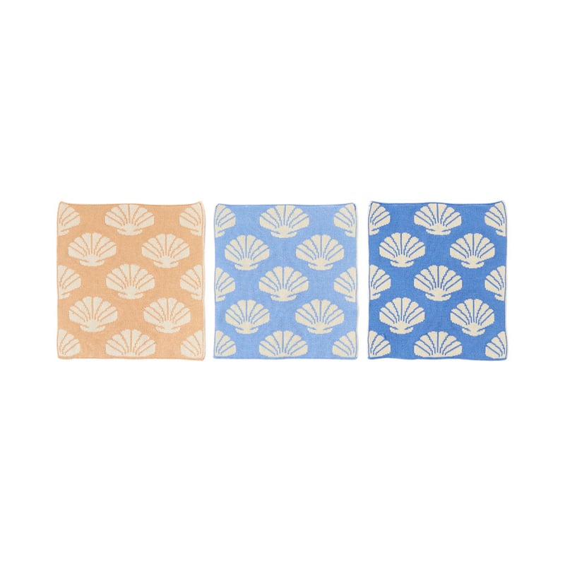 Dallas Seashell Bamboo Knitted Washcloths Pack of 3
