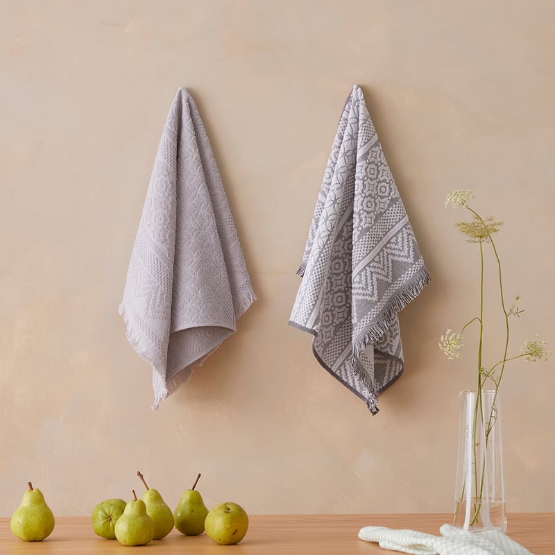 Tropea Dove Grey Tea Towel Pack of 2